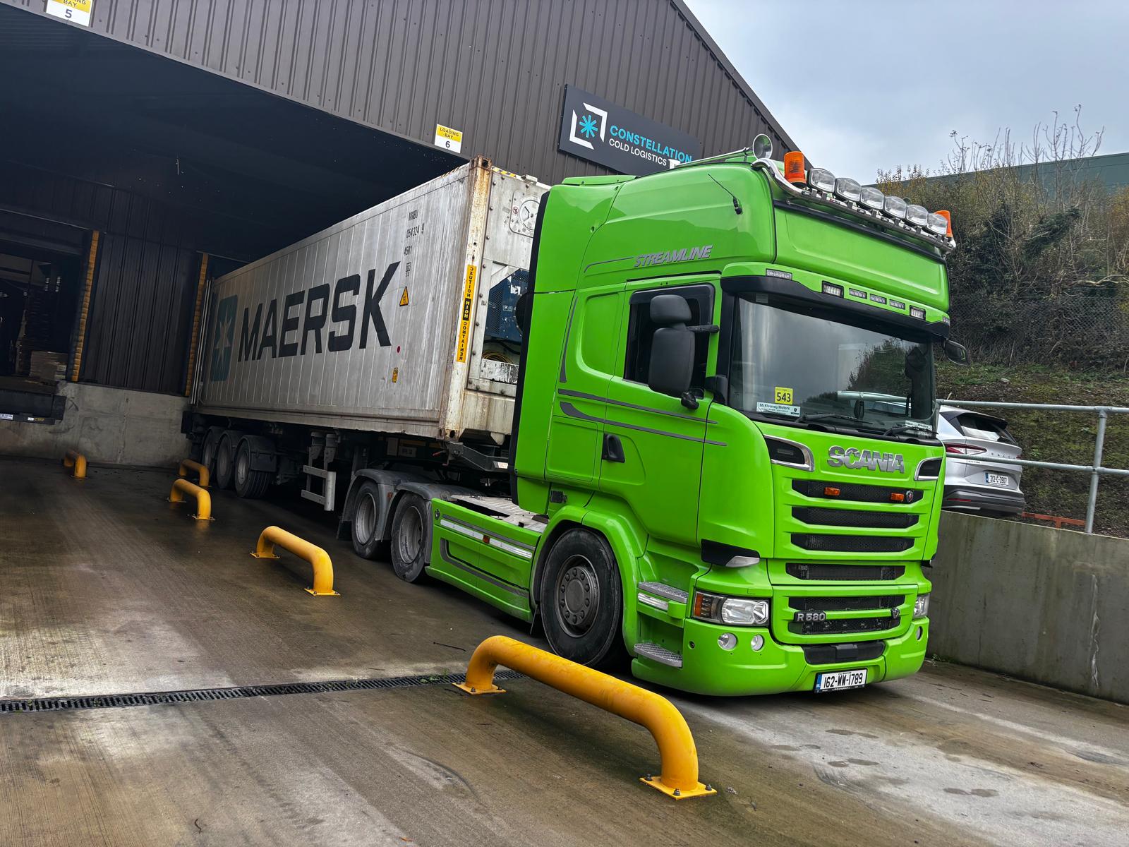 Green truck and trailer