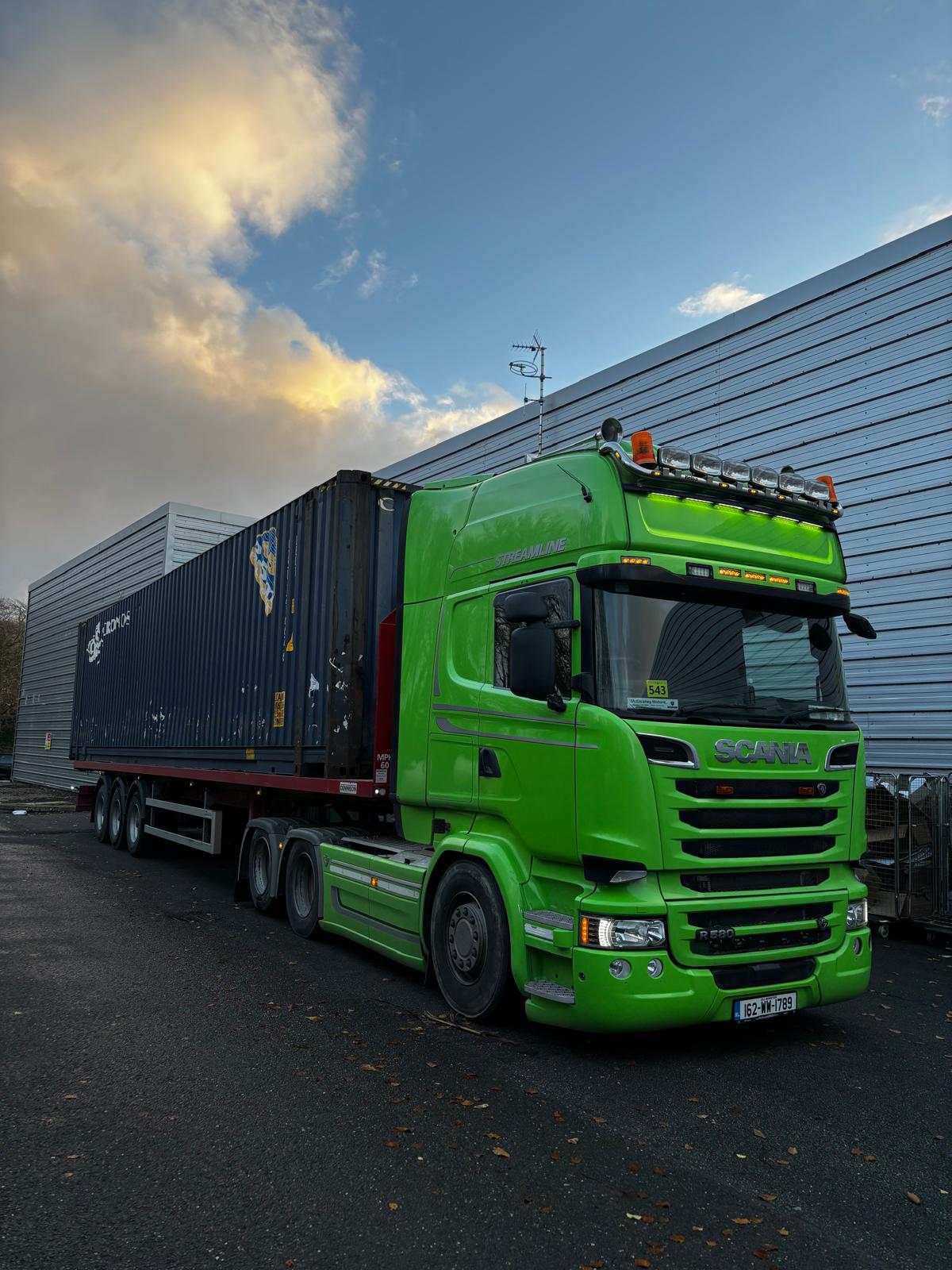 Green haulage truck