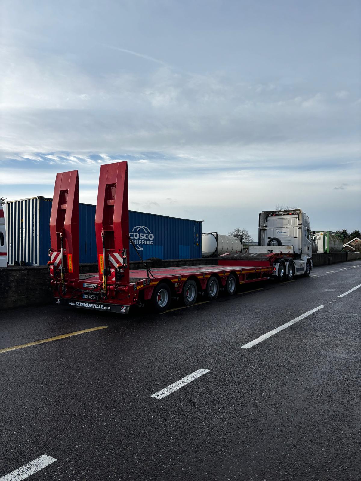 White haulage truck